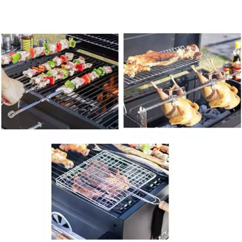 BBQ Grill Portable Easy To Install Oil Drum Stove Bbq Courtyard Large Square Grill Heating Stove