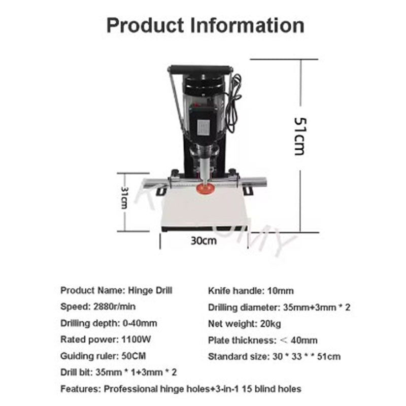 Handheld home improvement woodworking hinge drill portable cutting machine three-in-one CNC multi-function semi-automatic drill