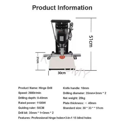 Handheld home improvement woodworking hinge drill portable cutting machine three-in-one CNC multi-function semi-automatic drill