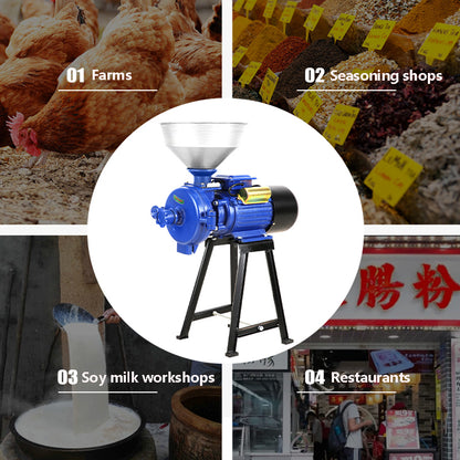 Grinder Machine Dry Electric Feed and Flour Mill Cereals Grinder Rice Corn Grain Coffee Wheat Grain Mill