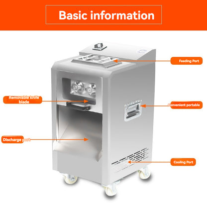 Commercial Meat Grinder Stainless Steel Slicer Shredder Meat Cutter Copper Core Food Machinery Detachable