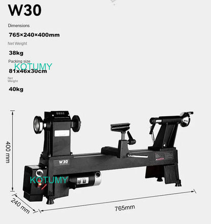 Small Woodworking Lathe Multi-function W20 Mini Woodworking Lathe Stepless Speed Change Woodworking Lathe