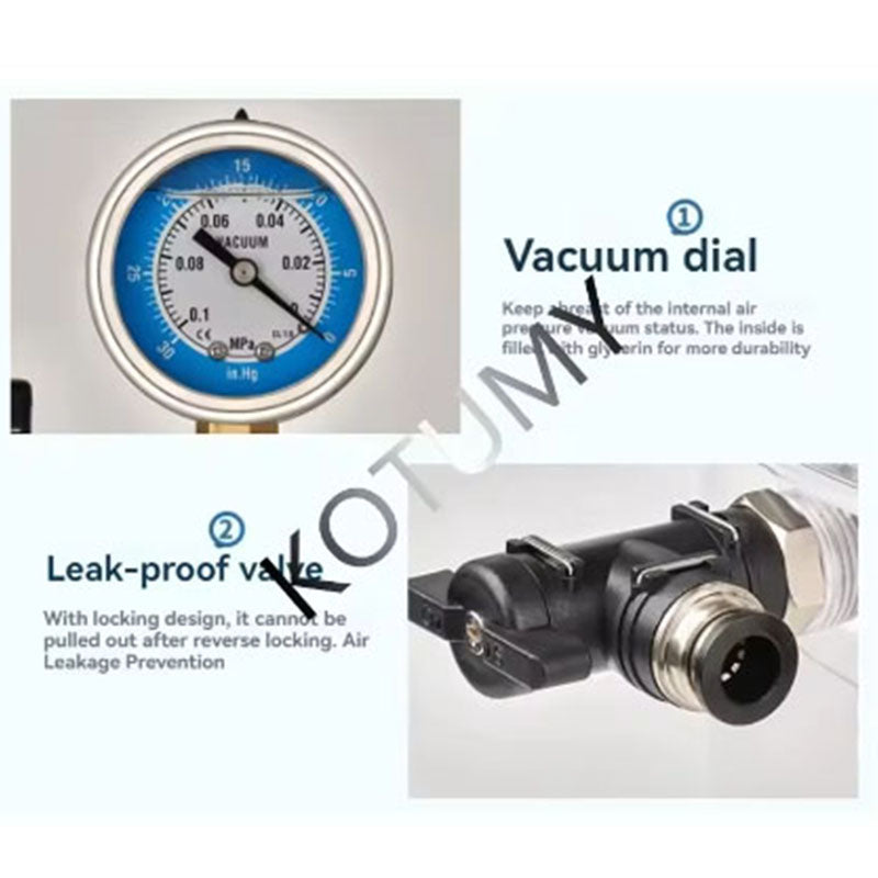 New 150MM Polycarbonate Plastic Vacuum Dryer Laboratory Dryer Transparent Vacuum Drying Kettle Double Valve With Pressure Gauge