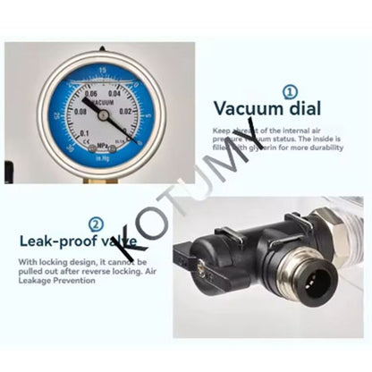 New 150MM Polycarbonate Plastic Vacuum Dryer Laboratory Dryer Transparent Vacuum Drying Kettle Double Valve With Pressure Gauge