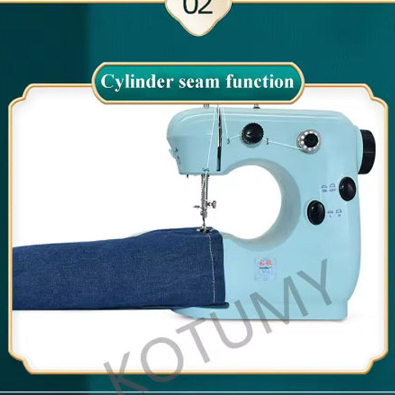 Mini Electric Sewing Machine Double Speed Adjustment With Light Household Portable Stitch Sew Needlework Handheld Sewing Machine