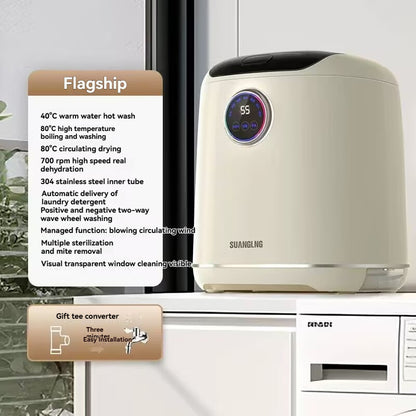 Small washing machine, fully automatic high-temperature cooking, washing, de drying integrated cleaning machine