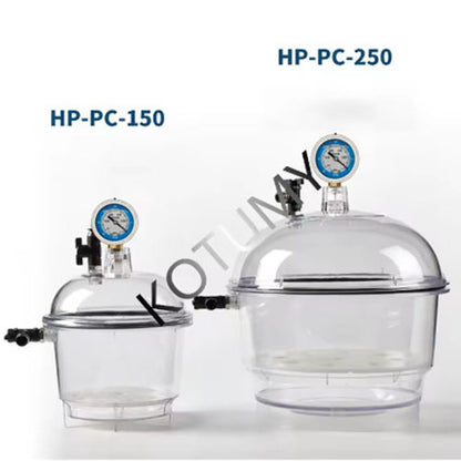 New 150MM Polycarbonate Plastic Vacuum Dryer Laboratory Dryer Transparent Vacuum Drying Kettle Double Valve With Pressure Gauge