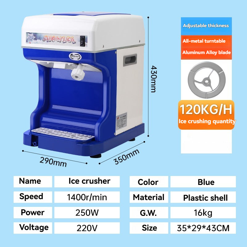 Shaved ice, commercial snowflake ice, full-automatic, multi-function, high-power, small ice breaker, sand ice, milk tea shop, ice breaker
