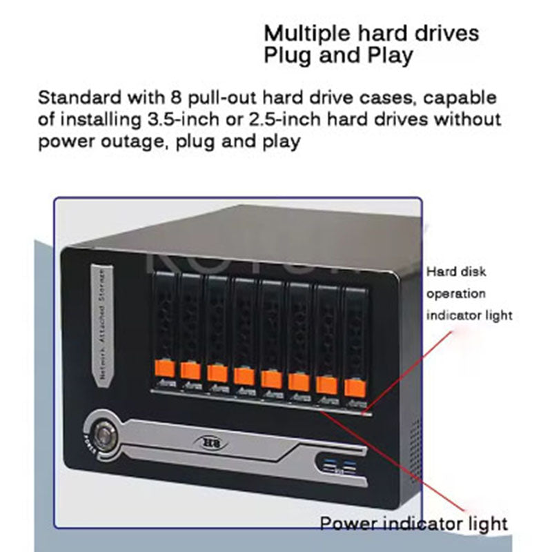 Home Storage Hot Plug Chassis 6bays Nas Server Case Nas-8 Sata Backplane Support Mini-itx Motherboard Black