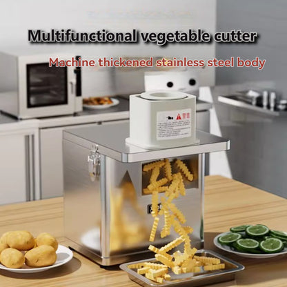Commercial machine, fully automatic wave shaped french fry slicer, electric multifunctional slicer