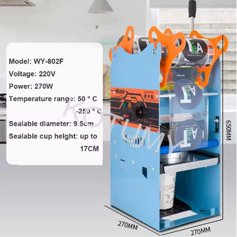 Manual  Semi Automatic Plastic or Paper Bubble Tea Cup Sealer 220V Hand Held Cup Sealing Machine