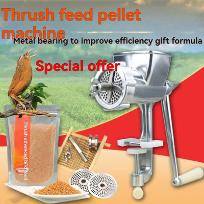 Small household manual thrush bird feed pellet machine, hand cranked pellet machine, feed machine