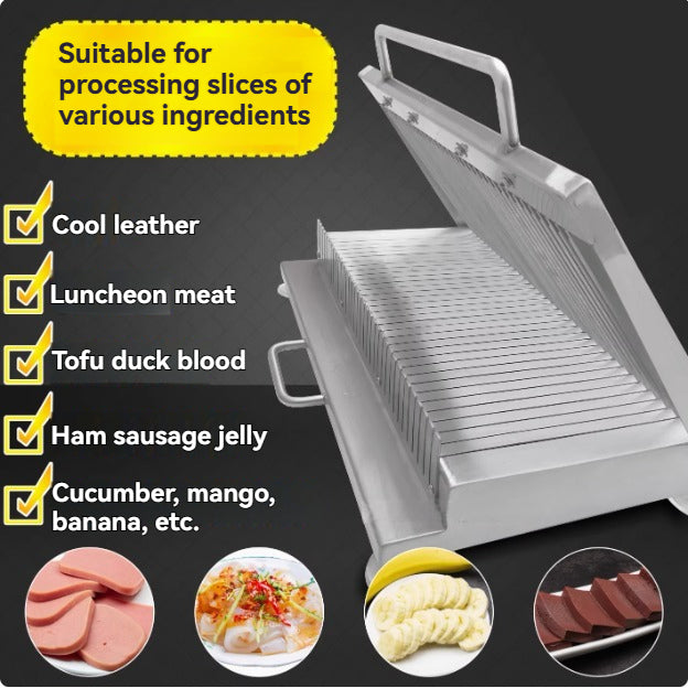 Hand-pressed slicer Liangpi machine cutter small thick stainless steel ham sausage duck blood tofu luncheon meat vegetarian chicken