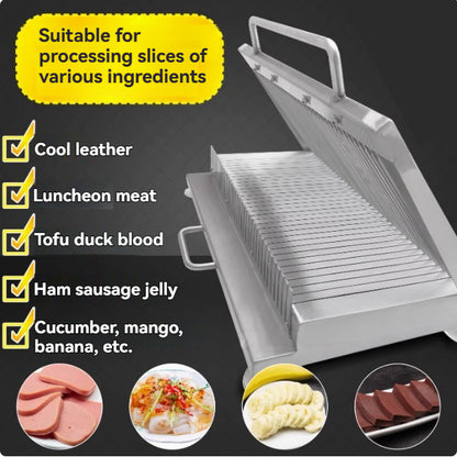 Hand-pressed slicer Liangpi machine cutter small thick stainless steel ham sausage duck blood tofu luncheon meat vegetarian chicken