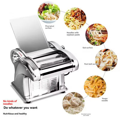 Household and commercial stainless steel electric noodle press, small fully automatic rolling and kneading machine