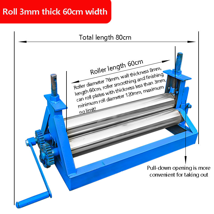 DIY Manual Plate Rolling Machine Soft Metal Tube Bending Machine Household Round Roller Tube Machine Bending Processing Tools