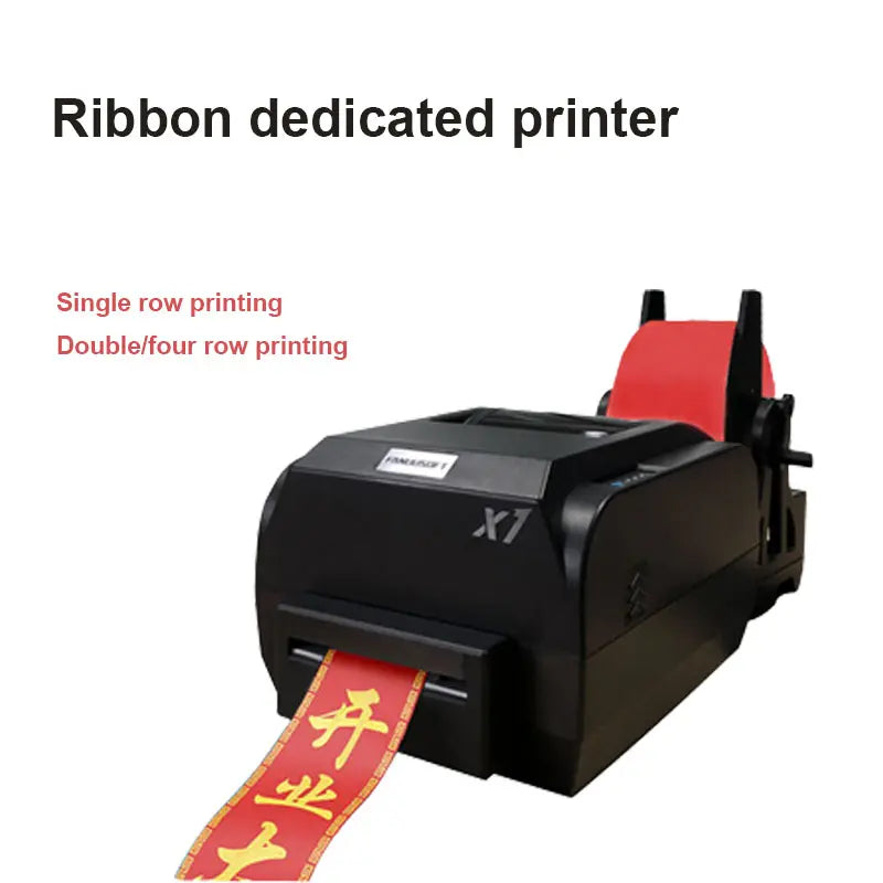 Ribbon printer banner couplet gift belt pull up heat transfer silk fabric barcode tool