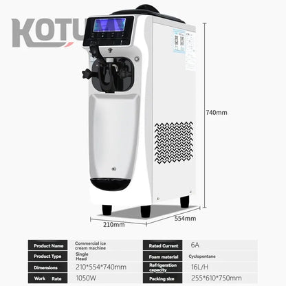 Mini silent commercial automatic ice cream machine