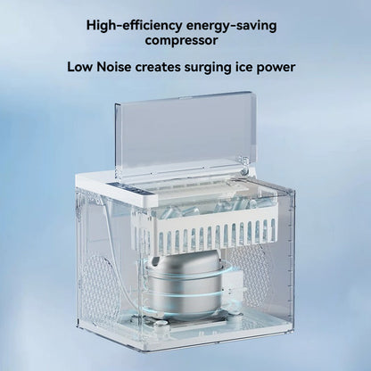 Household mini transparent ice maker, low-power fully automatic small ice maker