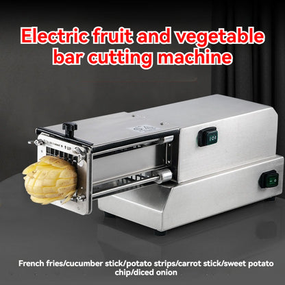 Commercial automatic french fries, potatoes, radishes, and sweet potatoes slicer for cutting long strips