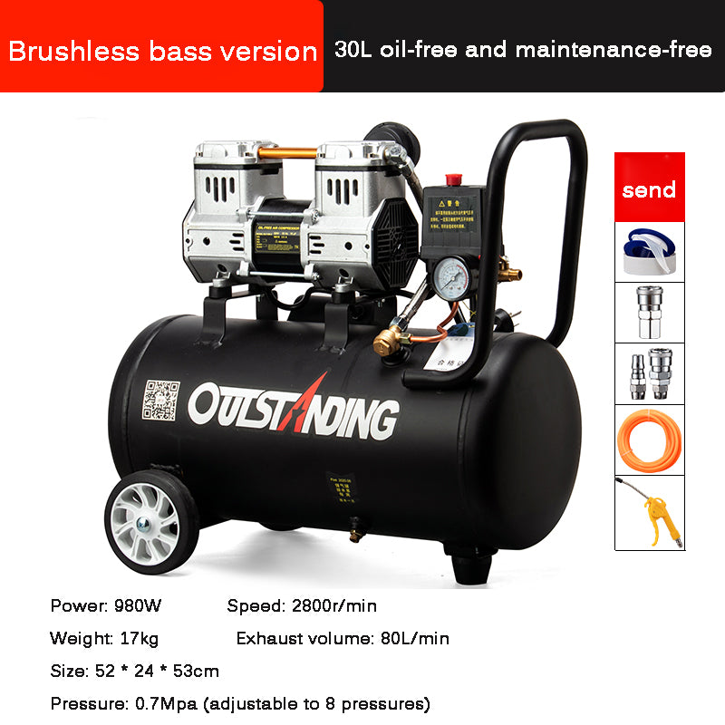 Small Air Compressor Oil-free Silent Air Pump High Pressure Industrial Air Compressor Portable Woodworking Air Pump