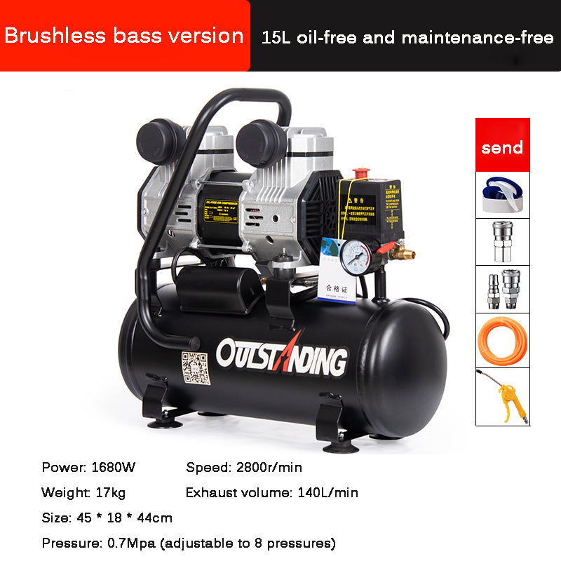 Small Air Compressor Oil-free Silent Air Pump High Pressure Industrial Air Compressor Portable Woodworking Air Pump