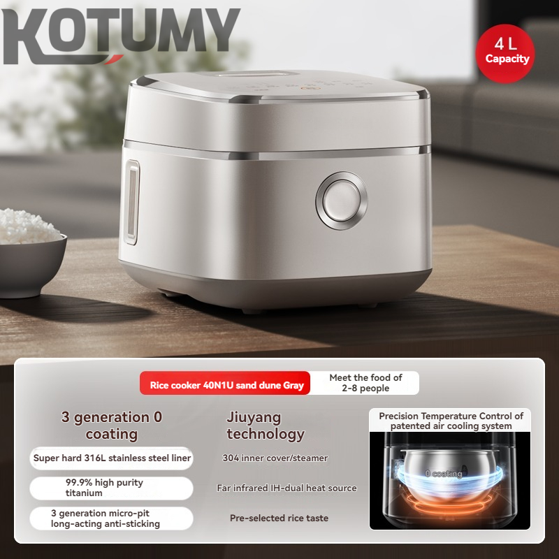 Non-stick 0 coating titanium rice cooker 4 liters far infrared IH