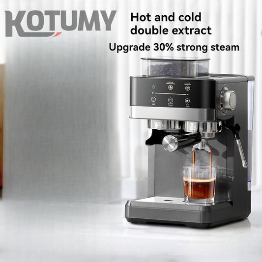Italian style small household cold brew coffee machine with integrated grinder