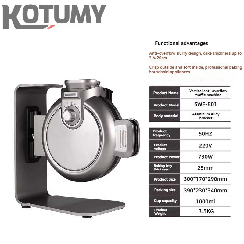Vertical waffle maker coffee shop commercial breakfast waffle oven