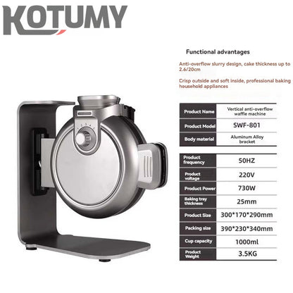 Vertical waffle maker coffee shop commercial breakfast waffle oven