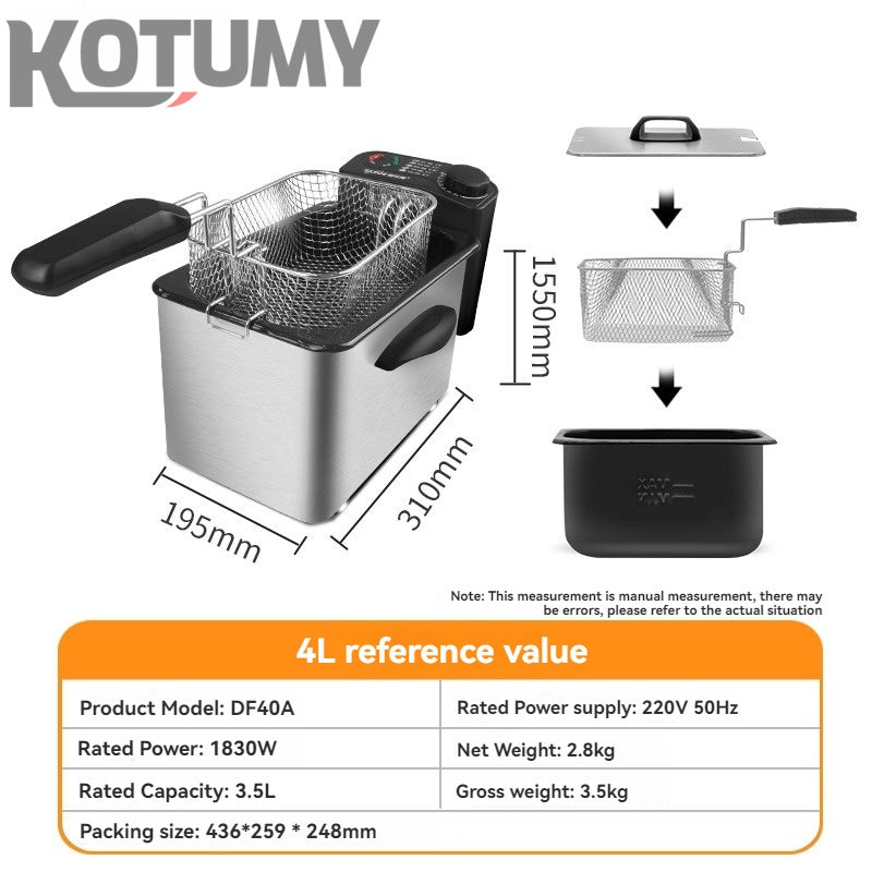 Small electric fryer electric fryer commercial frying skewers french fries fried dough sticks frying machine mini fryer