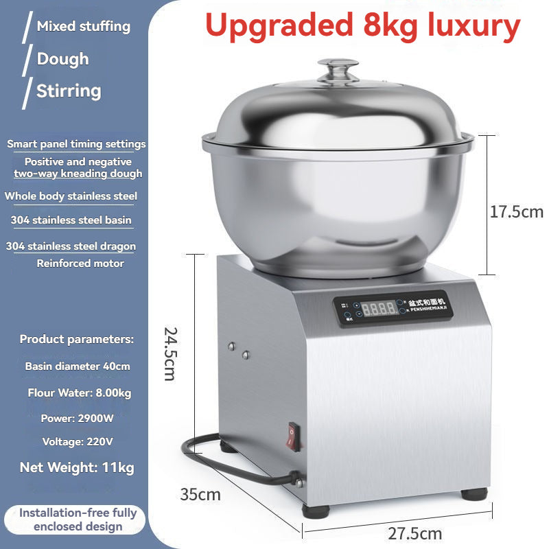 Fully automatic dough kneading machine for commercial use, multifunctional dough kneading, dough mixing, filling, small household use