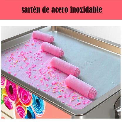 Mini Small Fried Ice Machine Fried Yogurt Ice Cream Rolled Machine with 2pcs Fried Ice Shovel