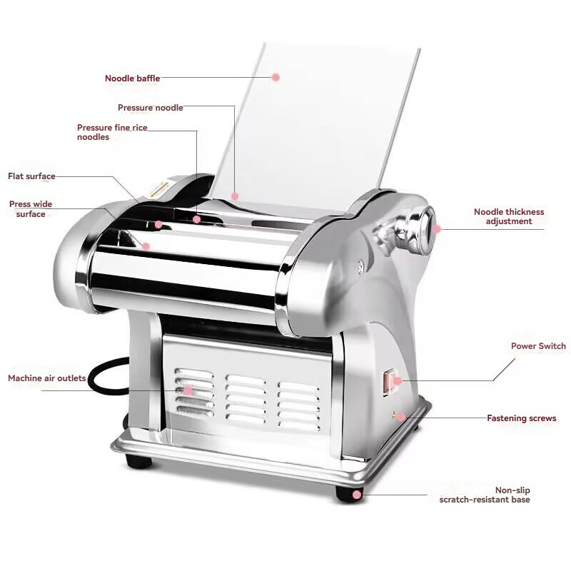 Household and commercial stainless steel electric noodle press, small fully automatic rolling and kneading machine