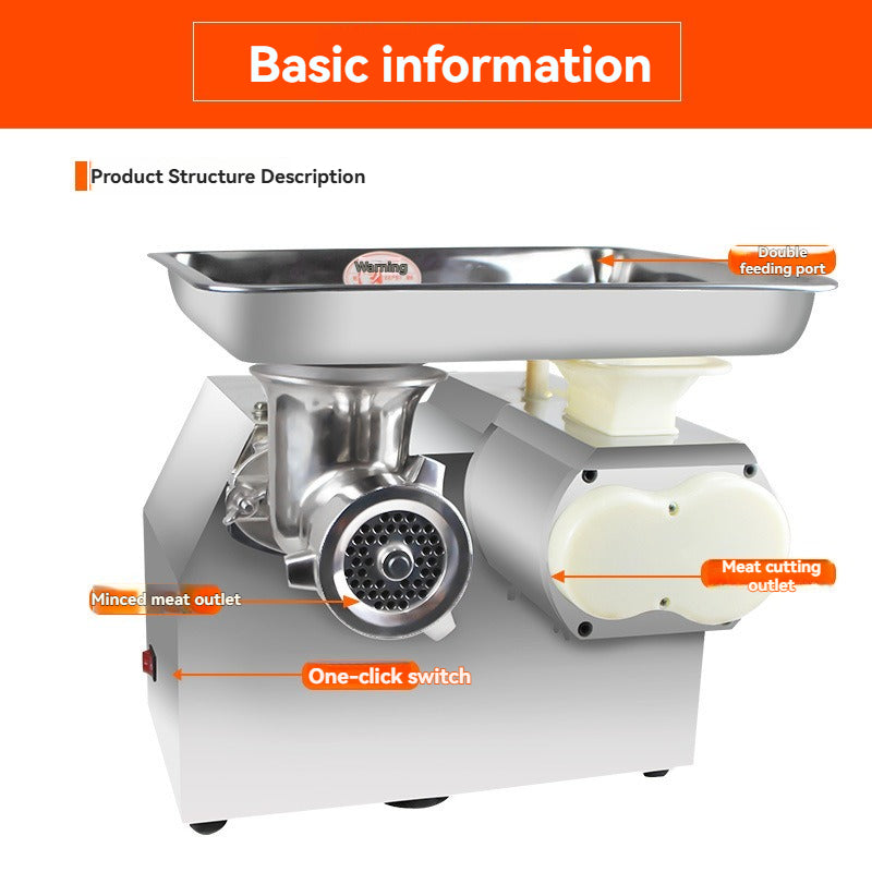 Commercial Electric Meat Grinder with High Power Stainless Steel Sausage Stuffer