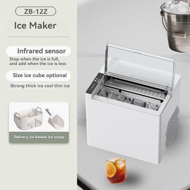 Household mini transparent ice maker, low-power fully automatic small ice maker