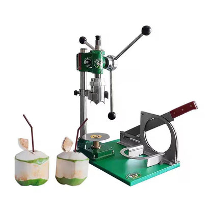 Commercial manual coconut peeler with integrated coconut lid opening machine and manual coconut opener