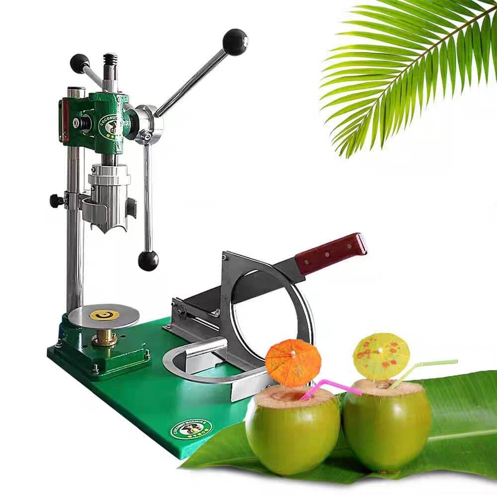 Commercial manual coconut peeler with integrated coconut lid opening machine and manual coconut opener