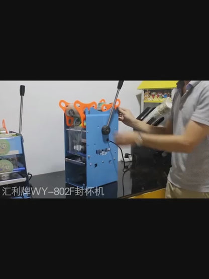 Manual  Semi Automatic Plastic or Paper Bubble Tea Cup Sealer 220V Hand Held Cup Sealing Machine