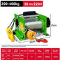 220V Electric Winch 200-400KG Electric Hoist 30M Steel Wire Rope Windlass Winding Engine Elevator Household Building Crane